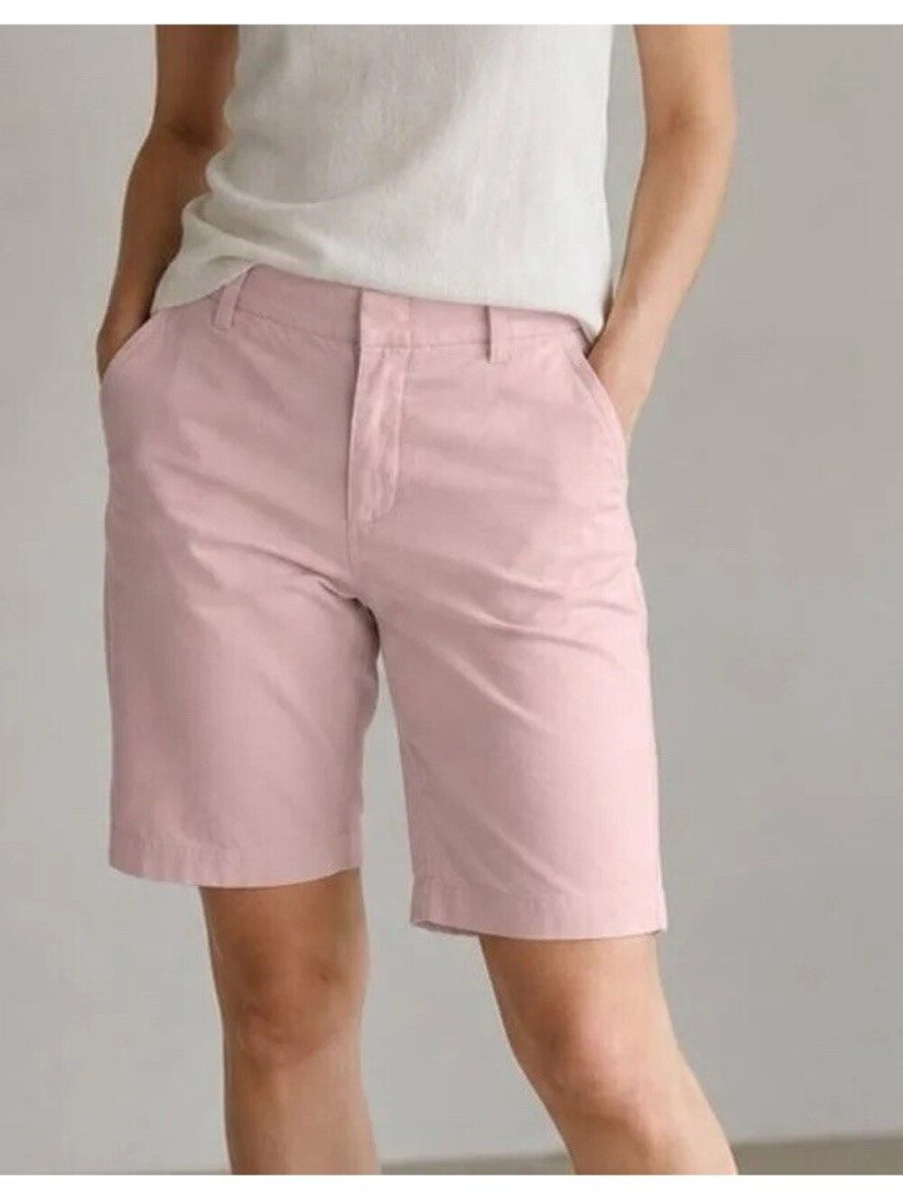 VINCE Women’s Stretch Cotton Bermuda Shorts in Pink-Size 12